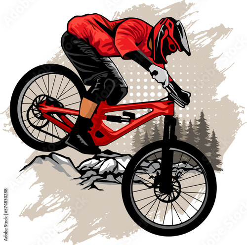 mountain bike design logo  symbol illustration vector