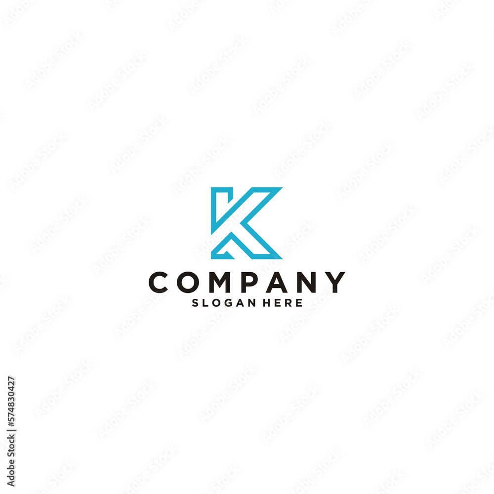 simple k logo template in white background simple k logo template in white background