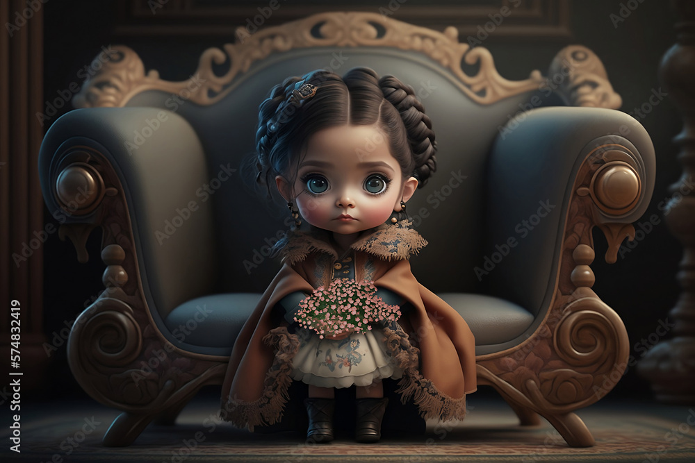 A beautiful little girl from the Victorian era (Generative AI) Stock ...