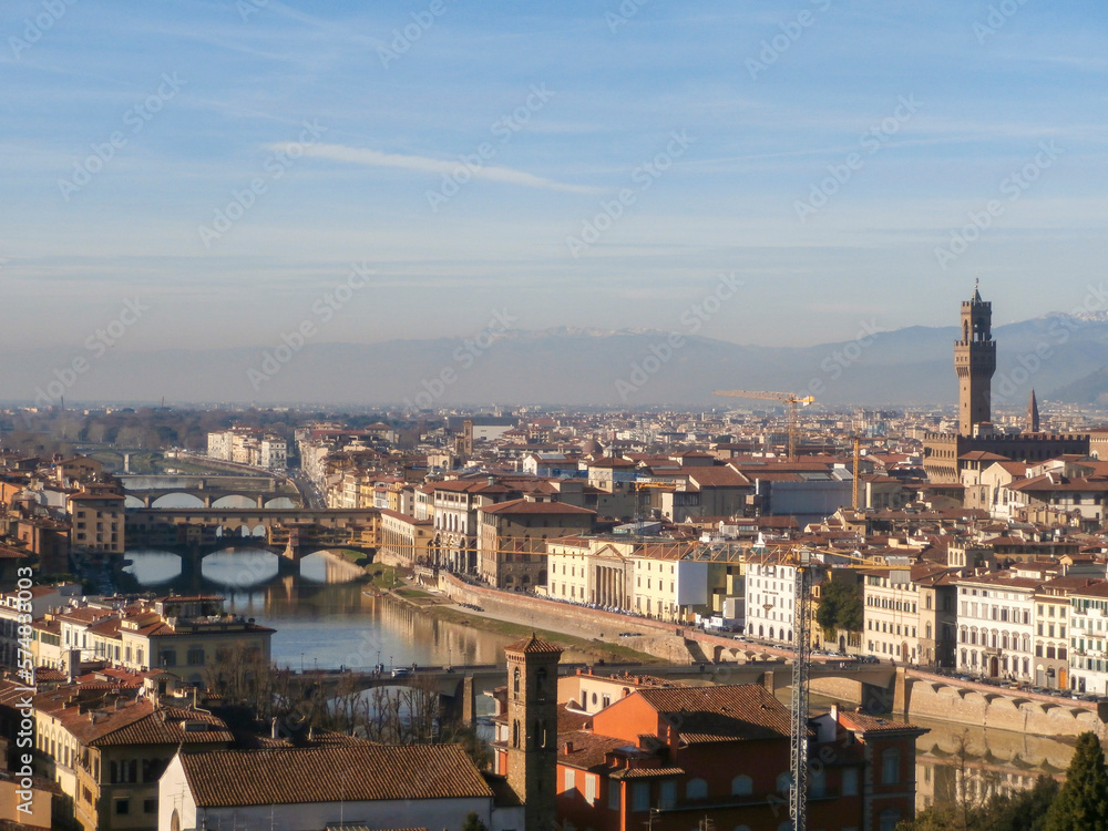 See at sunset from piazzale michelangelo to Florence Italy