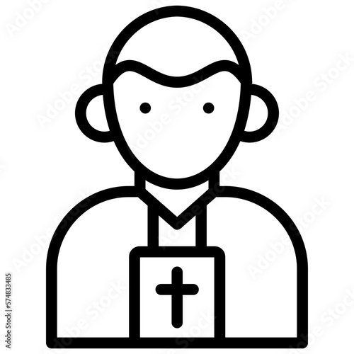 pastor ilustration with outline