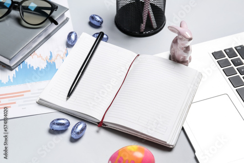 Blank notebook with office ...