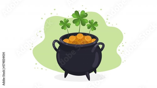golden coins in cauldron animation