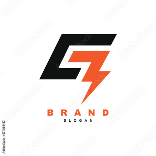 Letter G thunder logo design vector for your brand or business