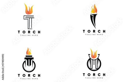 Torch Logo, Fire Design, Letter Logo, Product Brand Icon