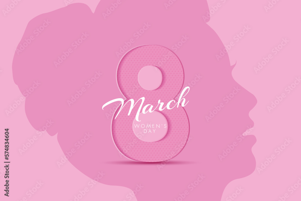 March 8. International Women's Day greeting card paper cut for your design. vector illustration March 8. International Women's Day greeting card paper cut for your design. vector illustration