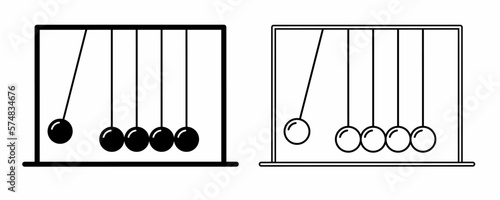 Newton cradle icon set isolated on white background