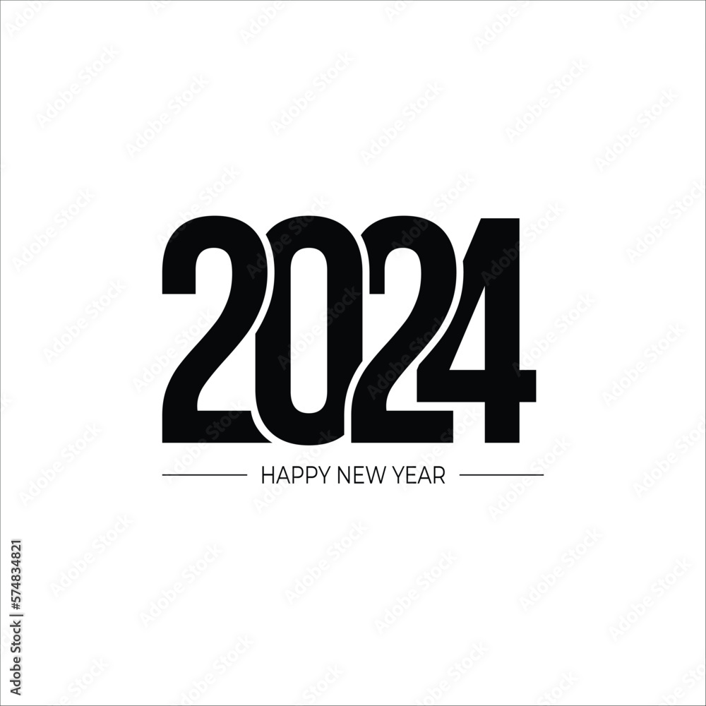Happy New Year 2024 text design. for Brochure design template, card, banner. Vector illustration. Isolated on white background. Happy New Year 2024 text design. for Brochure design template, card, banner. Vector illustration. Isolated on white background.