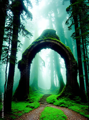 Descubre la Puerta Mística al Bosque Encantado: una Obra de Arte que te Transportará a Otro Mundo, IA Generativa