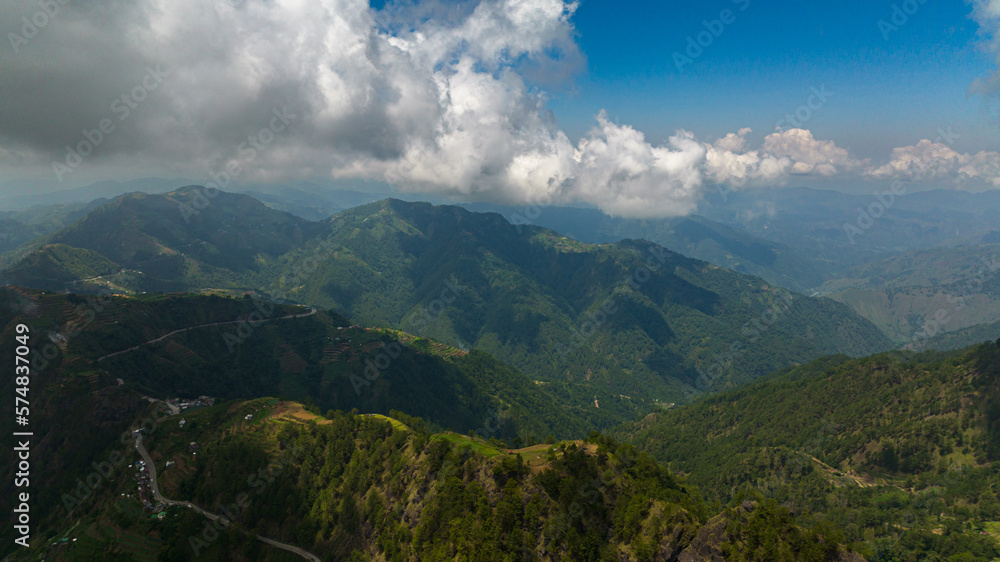 Aerial view of Fresh green foliage, tropical plants and trees covers mountains and ravine. Philippines. Aerial view of Fresh green foliage, tropical plants and trees covers mountains and ravine. Philippines.