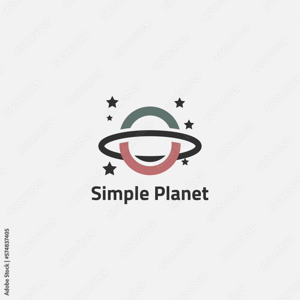 Simple saturn planet logo with some stars. Simple saturn planet logo with some stars.