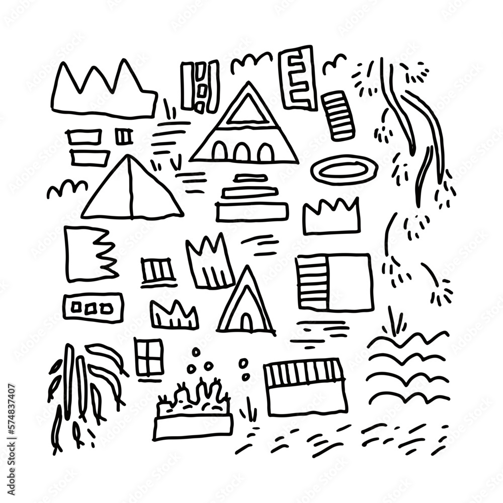 Foto Abstract doodle art vector hand drawn by human
