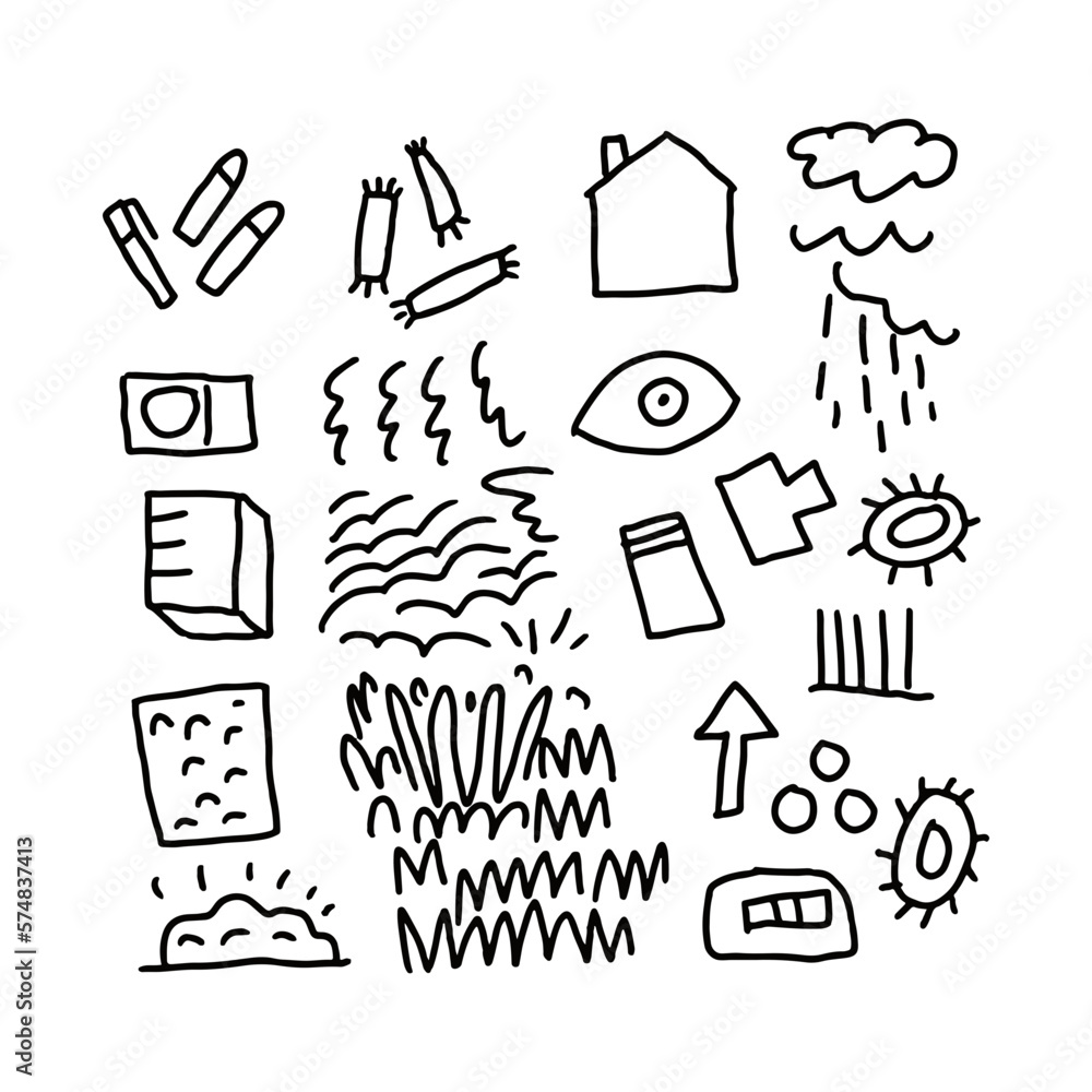 Foto Abstract doodle art vector hand drawn by human