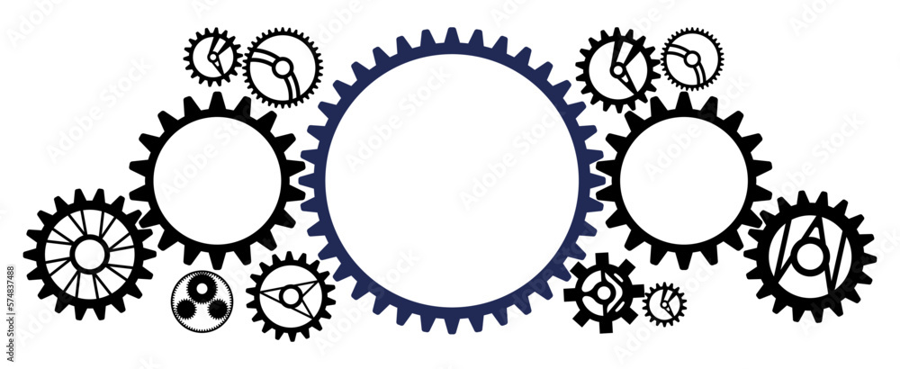 Gear system with modern style isolated on white background Gear system with modern style isolated on white background
