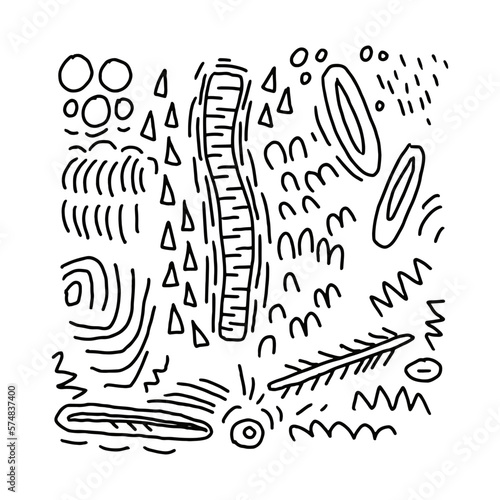 Vászonkép Abstract doodle art vector hand drawn by human