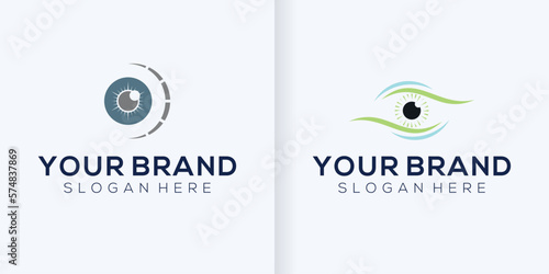 Medical technology of eye health, vision restoration. Symbol of glasses, ophthalmologist office, retina. Isolated vector illustration