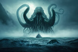 Sea monsters, mythological creatures, fantasy scenes, generative AI