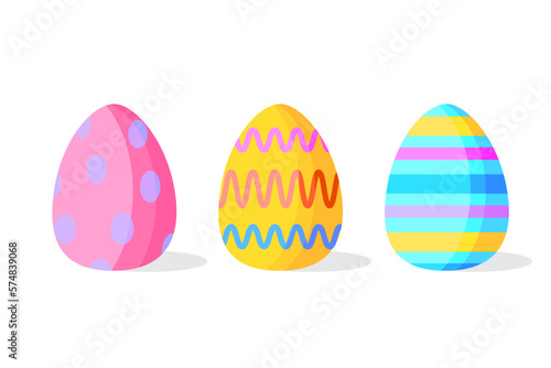 easter eggs set. Spring decoration. Vector illustration.