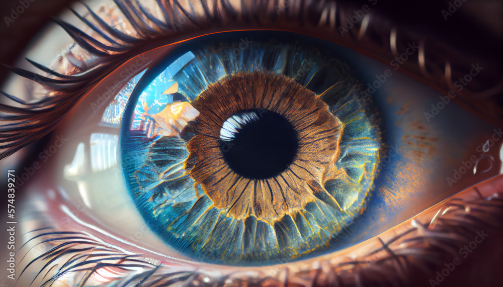 Macro eye  Image created with Generative AI technology
