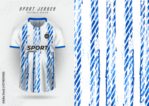 Background for sports jersey, soccer jersey, running jersey, racing jersey, white and blue five-stripe pattern.