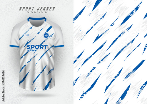 Background for sports jersey, soccer jersey, running jersey, racing jersey, white and blue stripes pattern.