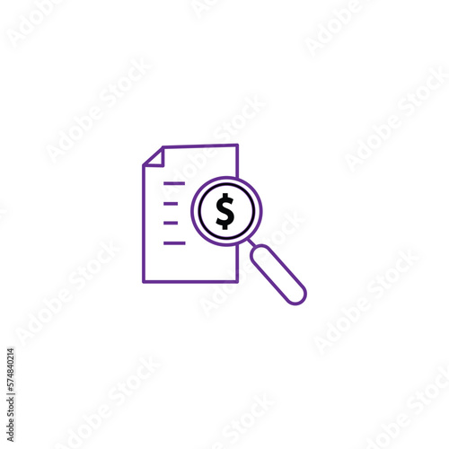 financial control single icon line style graphic design vector