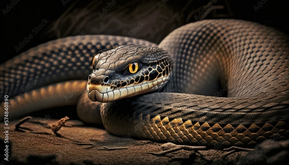 Beautiful Artistic Designer Cinematic Portrait of a King Cobra Animal in its Natural Habitat: Celebrating Cute Creatures, Wildlife, Biology, Nature, and Biodiversity (generative AI Beautiful Artistic Designer Cinematic Portrait of a King Cobra Animal in its Natural Habitat: Celebrating Cute Creatures, Wildlife, Biology, Nature, and Biodiversity (generative AI