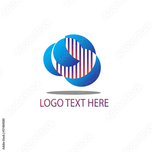 Round and stripe Business Logo Template, Color Logo is suitable for corporate business logos and more