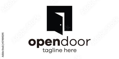 logo design door icon vector illustration