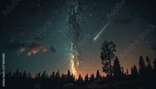 Beautiful Night Sky Landscape With Stars Wallpaper Generated AI HD 4K