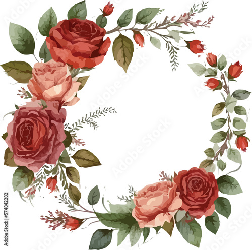 frame with roses