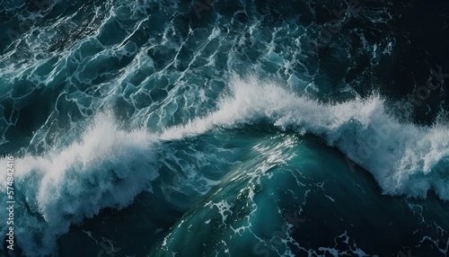 Cinematic Top-Down View of Violent Waves in a storm Close-Up - Generative AI