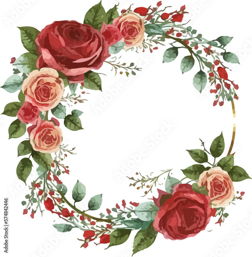frame with roses