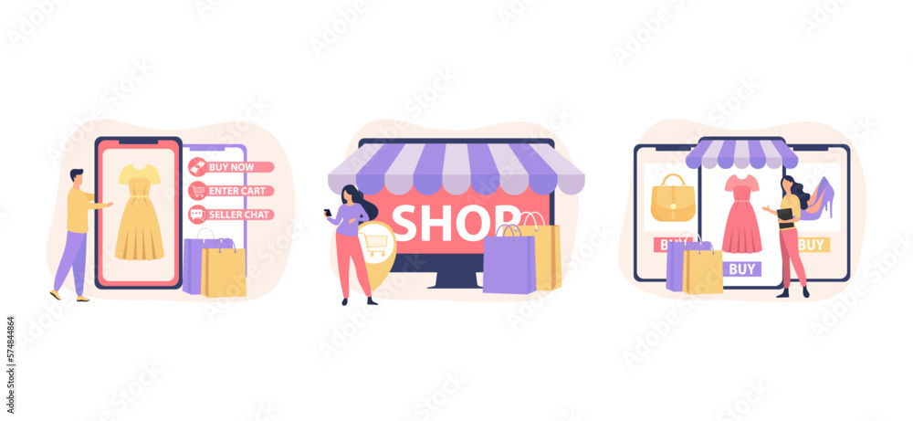 Flat Bundle E Commerce Design Illustration Flat Bundle E Commerce Design Illustration