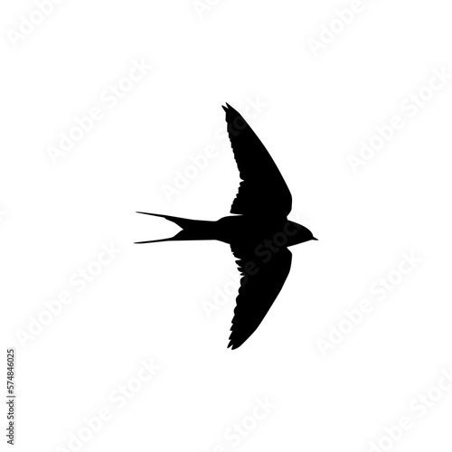 Flying Swallow Bird Silhouette for Logo, Pictogram, Website. Art Illustration or Graphic Design Element. Vector Illustration