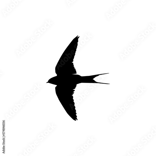 Flying Swallow Bird Silhouette for Logo  Pictogram  Website. Art Illustration or Graphic Design Element. Vector Illustration