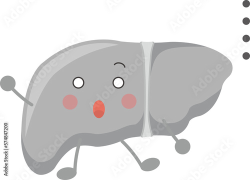 The mascot of the liver, with speechless expressions and movements