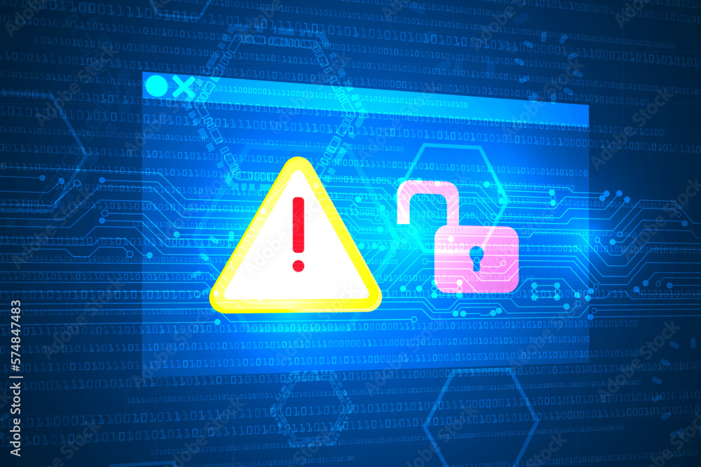 Foto hacker and cyberattack protection system technology abstract