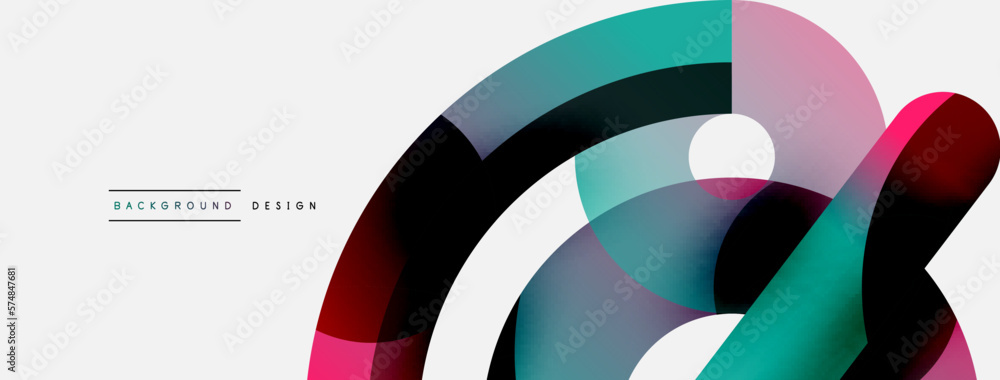 Round shapes circles and other geometric forms. Vector illustration for wallpaper banner background card or landing page Round shapes circles and other geometric forms. Vector illustration for wallpaper banner background card or landing page