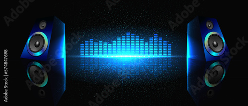 Equalizer Soundwave speakers vector design background