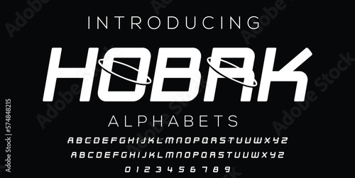 Modern style font design, alphabet letters and numbers vector illustration
