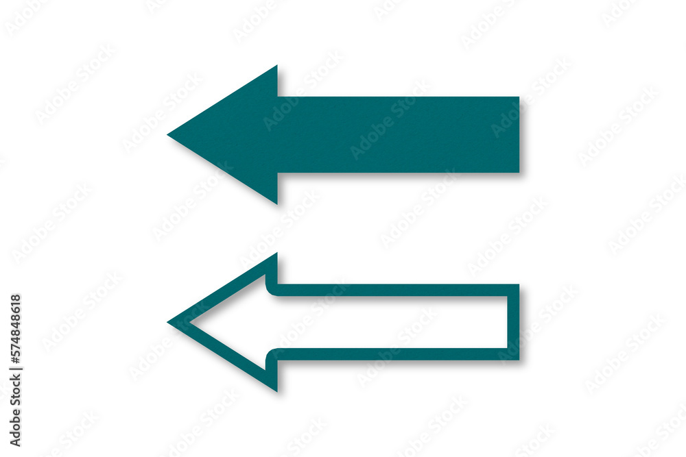 Green paper arrows isolated on transparent background Green paper arrows isolated on transparent background
