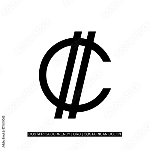 Costa Rica Currency Symbol, Costa Rican Colón Icon, CRC Sign. Vector Illustration photo
