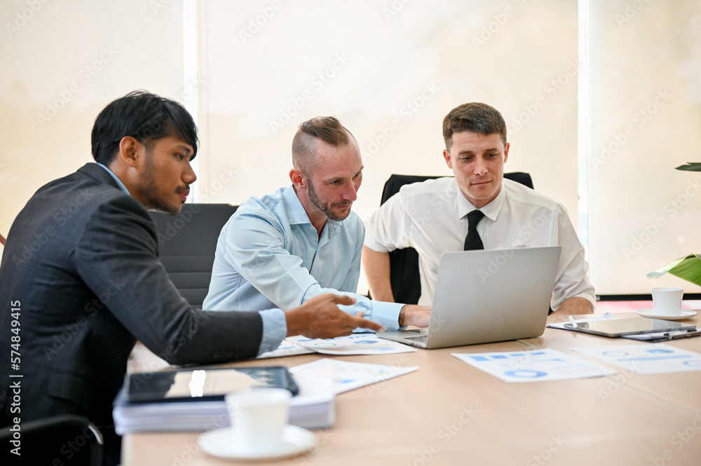 A professional financial team is in the meeting to discuss and plan their financial investment A professional financial team is in the meeting to discuss and plan their financial investment