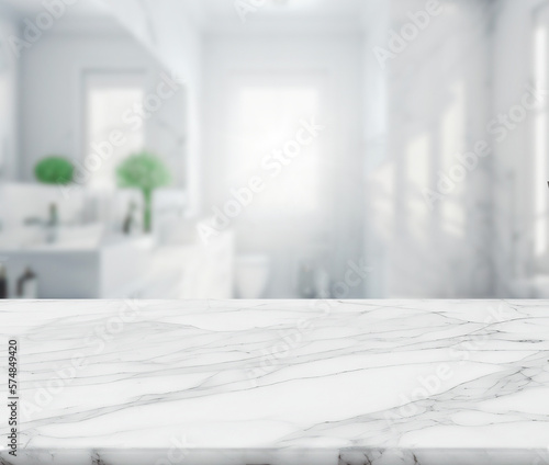 Marble counter table top in bath room background