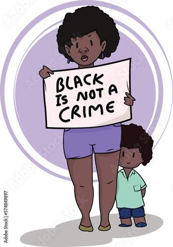 Black Lives Matter, BLM, No Racism, Statement. Young African Americans: man and woman against racism. Black citizens are fighting for equality. 