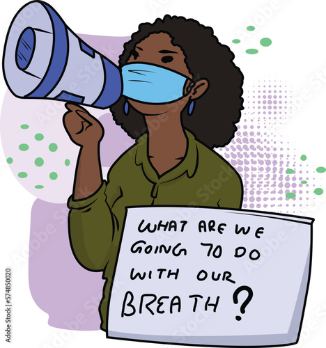 Black Lives Matter, BLM, No Racism, Statement. Young African Americans: man and woman against racism. Black citizens are fighting for equality. 
