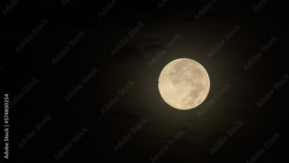 A beautiful yellow moon at night photographed over Southwest Aceh A beautiful yellow moon at night photographed over Southwest Aceh
