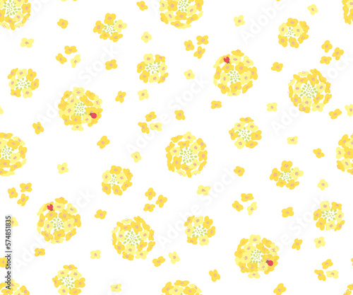 菜の花のシームレスなパターン-2way-手描き