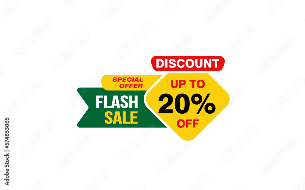 20 Percent FLASH SALE offer, clearance, promotion banner layout with sticker style.
20 Percent FLASH SALE offer, clearance, promotion banner layout with sticker style.
